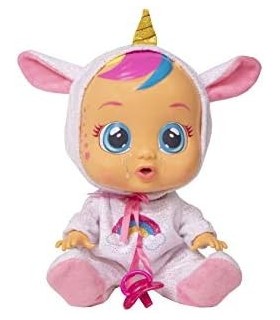 Cry Babies Dreamy the Unicorn Baby Doll de 12 | Pijama arco-íris removível brilhante para meninas e crianças de 18 meses ou mai