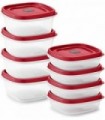 Recipientes de armazenamento de alimentos de 16 peças Rubbermaid com tampas e saídas de vapor, micro-ondas e lava-louças, vermel
