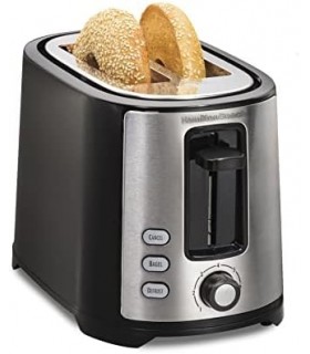 Torradeira Hamilton Beach com 2 fatias de slot extra largo com configurações de bagel e descongelamento, seletor de tonalidade,