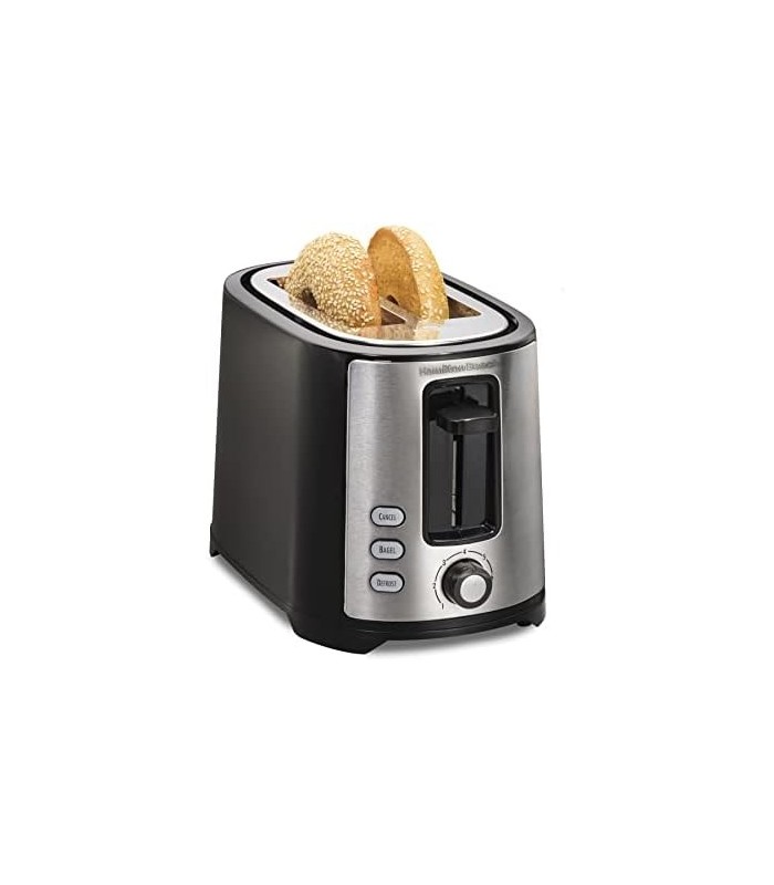 Torradeira Hamilton Beach com 2 fatias de slot extra largo com configurações de bagel e descongelamento, seletor de tonalidade,
