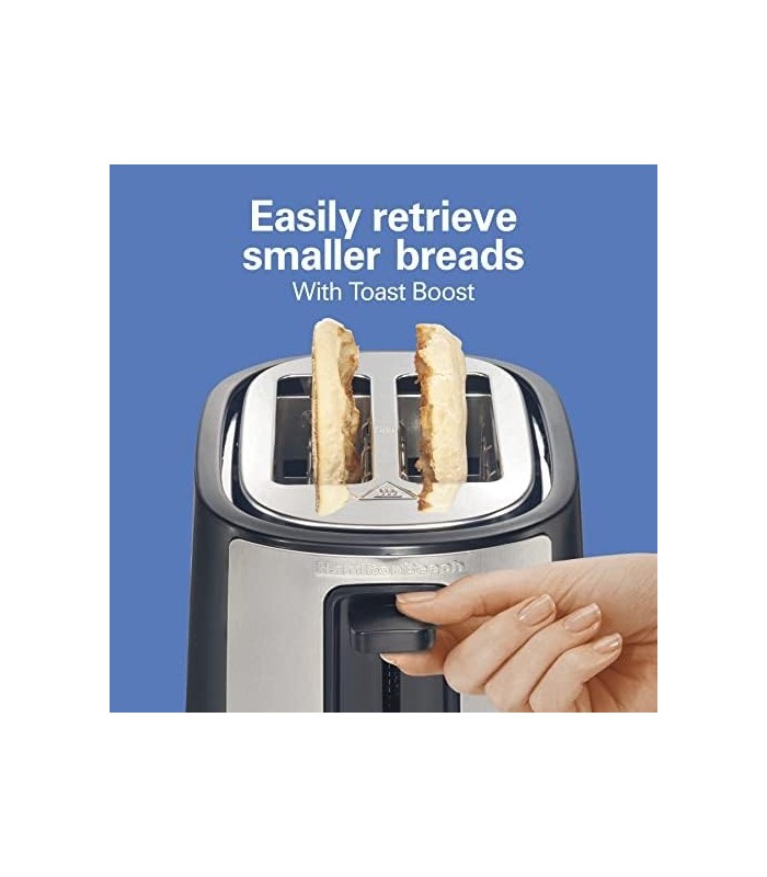 Torradeira Hamilton Beach com 2 fatias de slot extra largo com configurações de bagel e descongelamento, seletor de tonalidade,