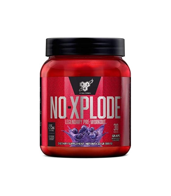 BSN N.O.-XPLODE Pó Pré Treino, Suplemento Energético para Homens e Mulheres com Creatina e Beta-Alanina, Sabor: Uva, 30 Porções