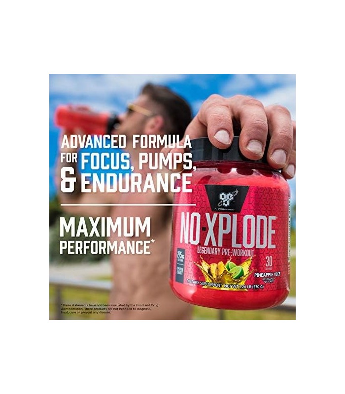 BSN N.O.-XPLODE Pó Pré Treino, Suplemento Energético para Homens e Mulheres com Creatina e Beta-Alanina, Sabor: Uva, 30 Porções