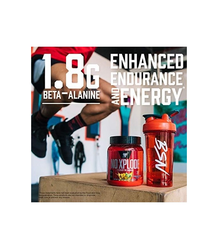 BSN N.O.-XPLODE Pó Pré Treino, Suplemento Energético para Homens e Mulheres com Creatina e Beta-Alanina, Sabor: Uva, 30 Porções