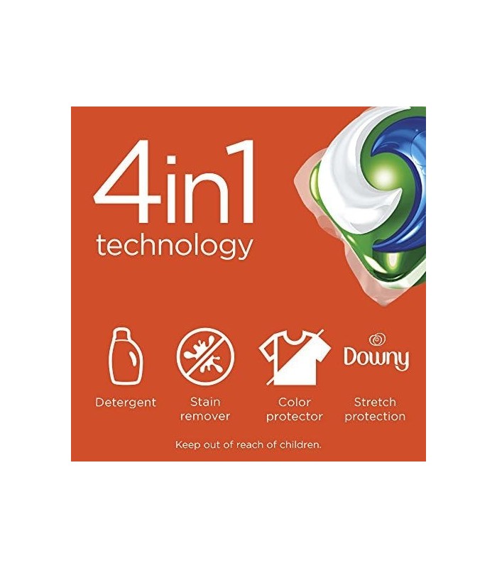 Tide PODS Plus Downy 4 em 1 HE Turbo sabão em pó, aroma fresco de abril, banheira de 61 contagens - a embalagem pode variar