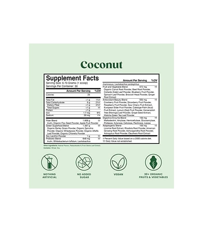 Bloom Nutrition Green Superalimento | Suco em Pó Super Greens & Smoothie Mix | Alimentos Integrais Completos (Espirulina Orgânic