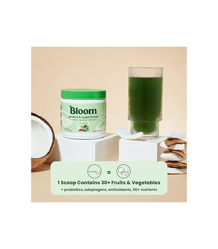 Bloom Nutrition Green Superalimento | Suco em Pó Super Greens & Smoothie Mix | Alimentos Integrais Completos (Espirulina Orgânic