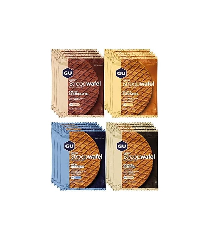 Waffle de nutrição esportiva GU Energy Stroopwafel, sabores variados (Pacote com 16)