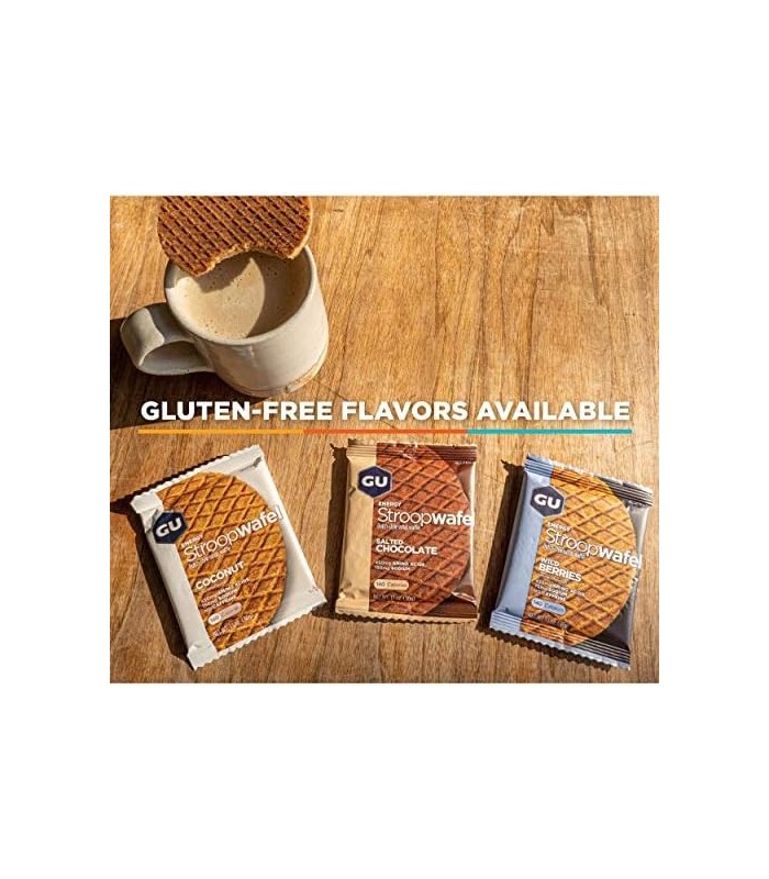 Waffle de nutrição esportiva GU Energy Stroopwafel, sabores variados (Pacote com 16)
