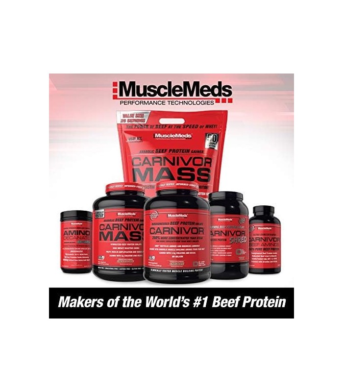 MuscleMeds, Carnivor Beef Protein Isolate Powder 56 porções, Chocolate, 72 onças, 4,5 libras (pacote com 1), 002542