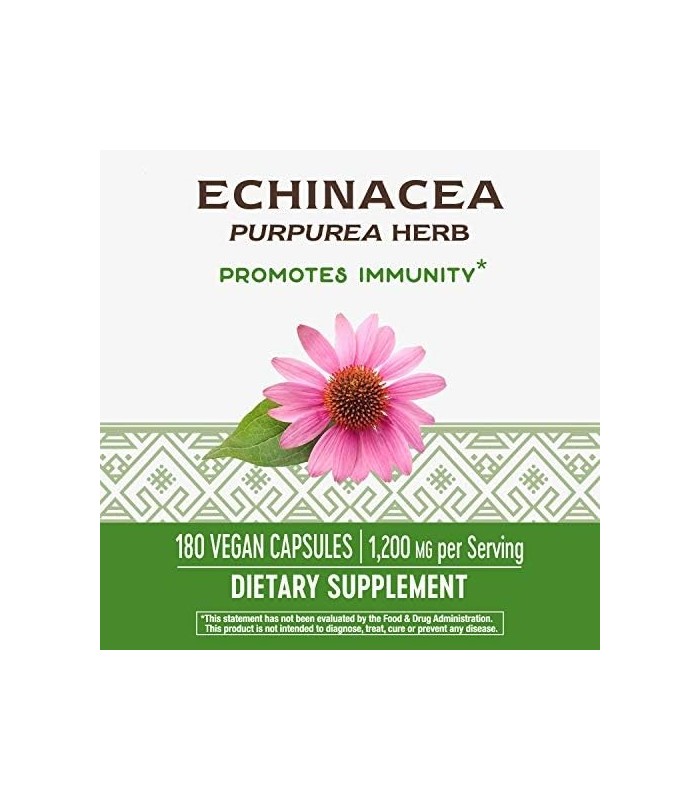 Natures Way Echinacea Purpurea Herb, 1.200 mg por porção, 180 VCaps