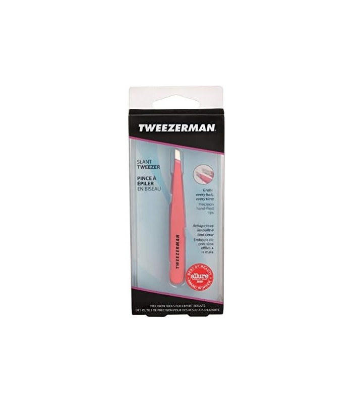 Tweezerman Fashion Color Slant Tweezer, Geranium, 1 Count