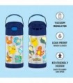 THERMOS FUNTAINER 12 onças de aço inoxidável isolado a vácuo garrafa de palha para crianças, Pokemon