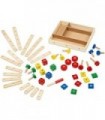 Edifício de construção de madeira Melissa & Doug definido em uma caixa (48 peças)