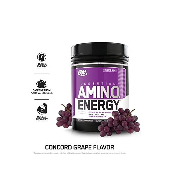 Optimum Nutrition Amino Energy - Pré Treino com Chá Verde, BCAA, Aminoácidos, Keto Friendly, Extrato de Café Verde, Energy Powde