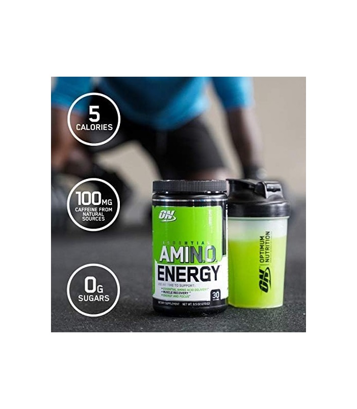 Optimum Nutrition Amino Energy - Pré Treino com Chá Verde, BCAA, Aminoácidos, Keto Friendly, Extrato de Café Verde, Energy Powde