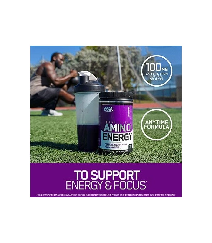 Optimum Nutrition Amino Energy - Pré Treino com Chá Verde, BCAA, Aminoácidos, Keto Friendly, Extrato de Café Verde, Energy Powde