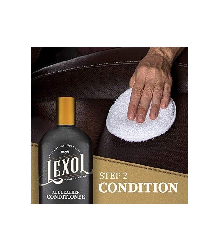 Lexol Leather Care Kit Condicionador e Limpador, Use em couro de carro, móveis, sapatos, bolsas e acessórios, cuidado de couro c