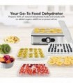 Desidratador de alimentos Elite Gourmet EFD3321, bandejas de aço inoxidável, controles de temperatura ajustáveis, carne seca, er