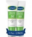 CETAPHIL Hidratante Facial Diário SPF 50, 1,7 fl oz Pacote com 2, Hidratante Facial Suave Para Tipos de Pele Seca a Normal, Sem