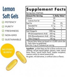 Nordic Naturals Ultimate Omega, sabor limão - 90 géis macios - 1280 mg Omega-3 - Suplemento de óleo de peixe ômega-3 com EPA e D
