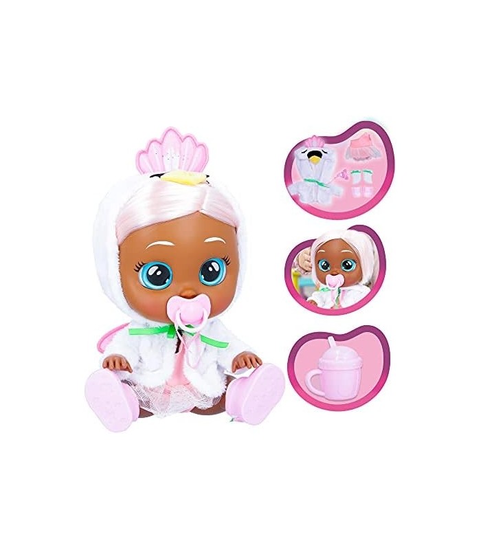 Cry Babies Kiss Me Daphne - 12 Baby Doll | Recurso de bochechas vermelhas de luxo | Roupa Mutável Brilhante com Mamadeira de Bôn
