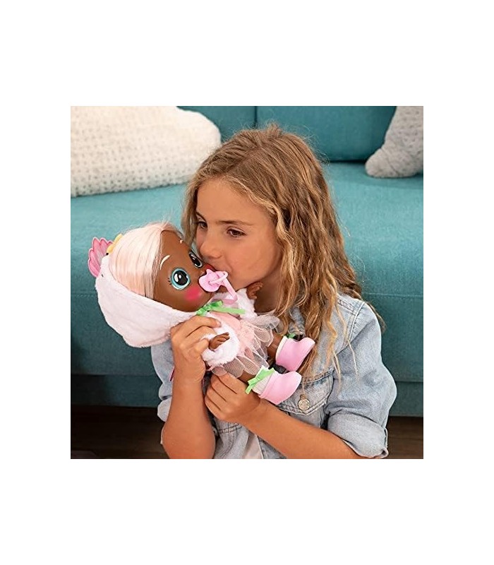 Cry Babies Kiss Me Daphne - 12 Baby Doll | Recurso de bochechas vermelhas de luxo | Roupa Mutável Brilhante com Mamadeira de Bôn