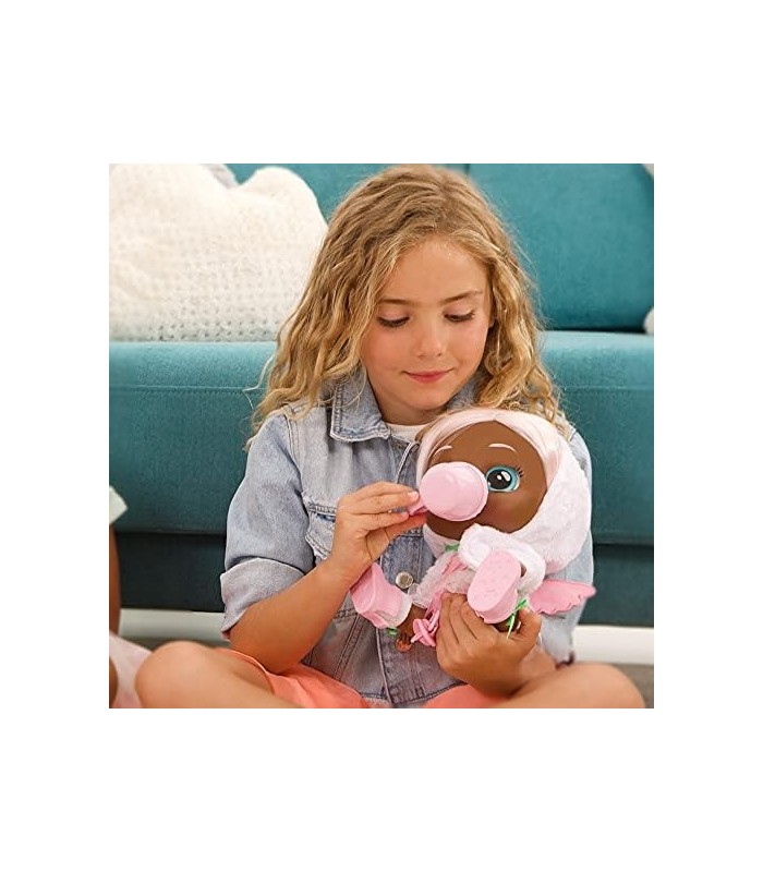 Cry Babies Kiss Me Daphne - 12 Baby Doll | Recurso de bochechas vermelhas de luxo | Roupa Mutável Brilhante com Mamadeira de Bôn