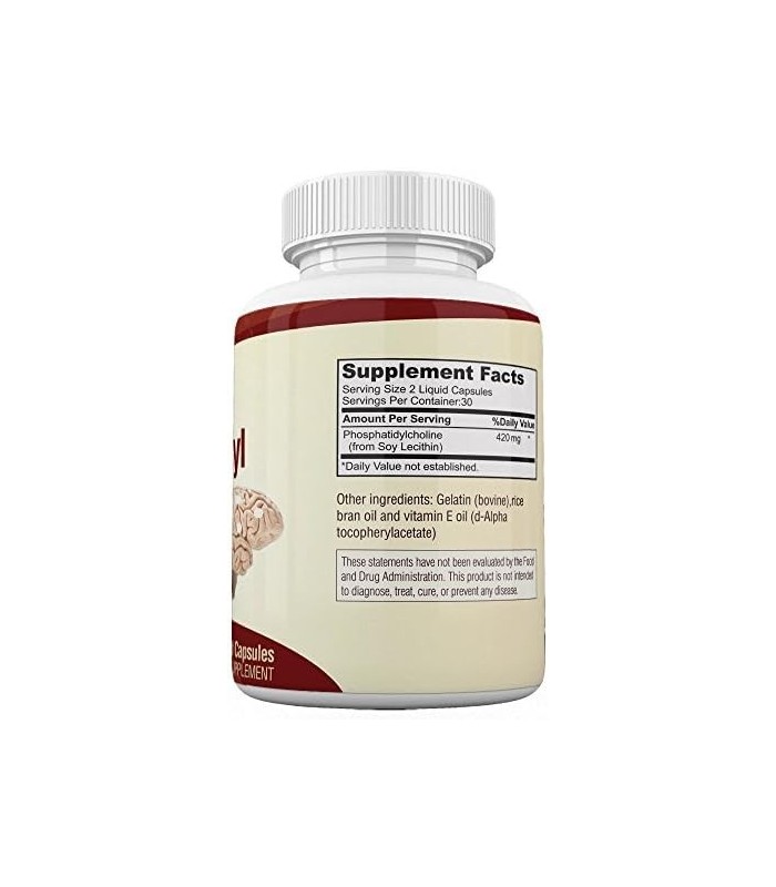 Complexo de fosfatidilcolina, uma fórmula nootrópica totalmente natural para a saúde do cérebro, fígado e suporte cognitivo - 60