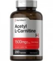 Acetil L-Carnitina 1500 mg 200 Cápsulas | ALCAR | Não transgênico, sem glúten | por Horbaach