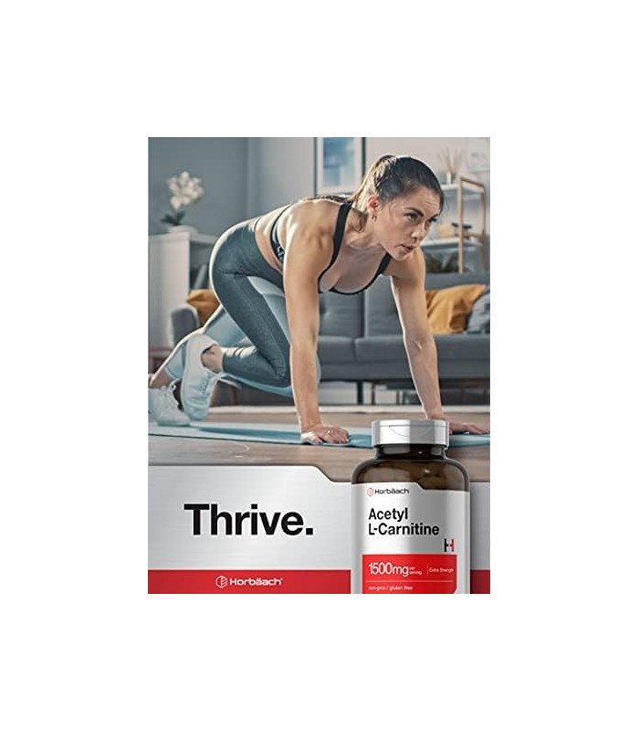 Acetil L-Carnitina 1500 mg 200 Cápsulas | ALCAR | Não transgênico, sem glúten | por Horbaach