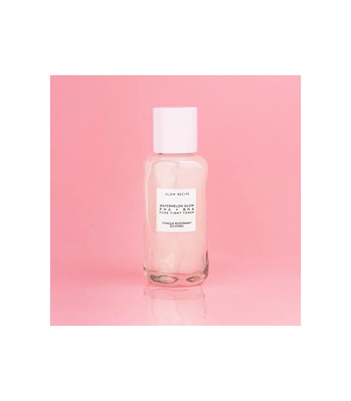 Glow Recipe Mini Watermelon Glow BHA + PHA Facial Toner - Toner esfoliante suave com ácido hialurônico, água de cacto, pepino ca