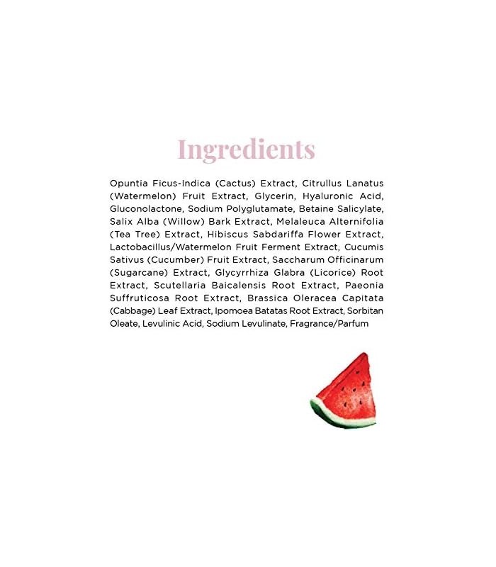 Glow Recipe Mini Watermelon Glow BHA + PHA Facial Toner - Toner esfoliante suave com ácido hialurônico, água de cacto, pepino ca