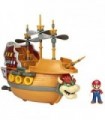 Playset Super Mario Deluxe Bowsers Air Ship com Mario Action - Sons autênticos do jogo e hélices giratórias