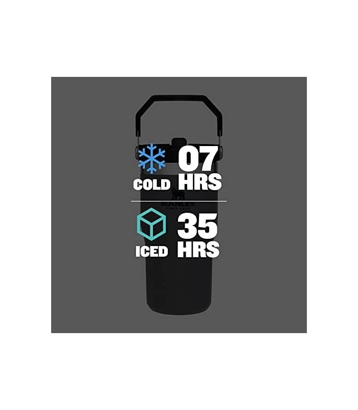 Copo de aço inoxidável Stanley IceFlow com canudo - Garrafa de água isolada a vácuo para casa, escritório ou carro - Copo reutil