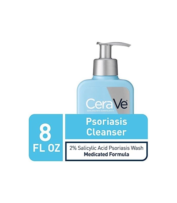 CeraVe Cleanser para tratamento de psoríase | Com Ácido Salicílico para Alívio da Coceira da Pele Seca e Ácido Lático para Esfol