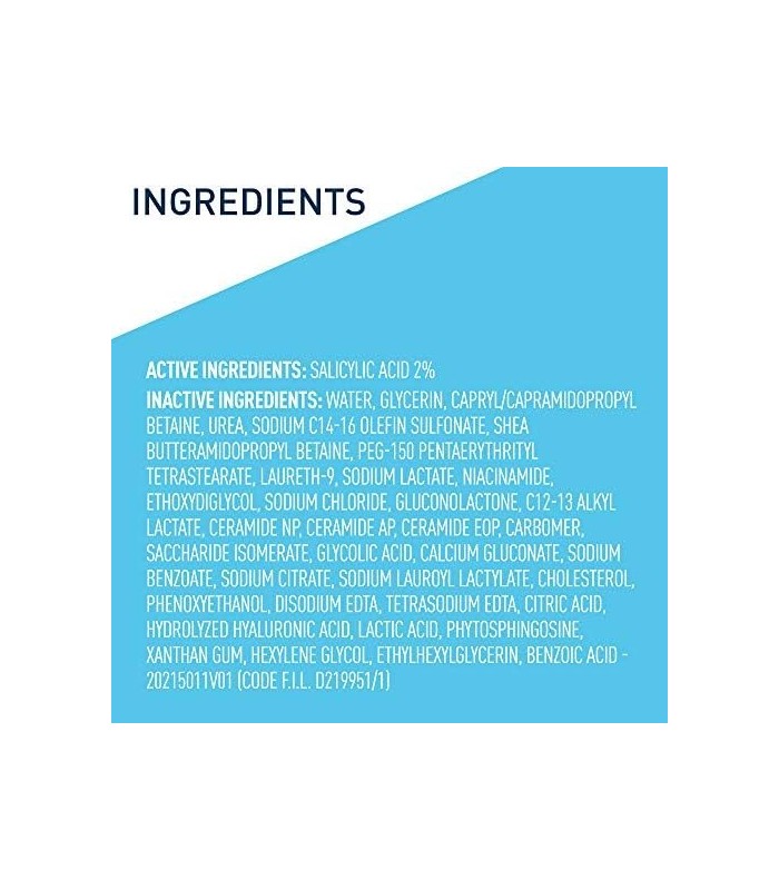 CeraVe Cleanser para tratamento de psoríase | Com Ácido Salicílico para Alívio da Coceira da Pele Seca e Ácido Lático para Esfol