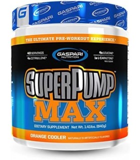 Gaspari Nutrition SuperPump MAX, o melhor pó pré-treino, pré-treino de energia sustentada, reforço de óxido nítrico, crescimento