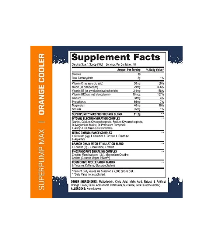 Gaspari Nutrition SuperPump MAX, o melhor pó pré-treino, pré-treino de energia sustentada, reforço de óxido nítrico, crescimento