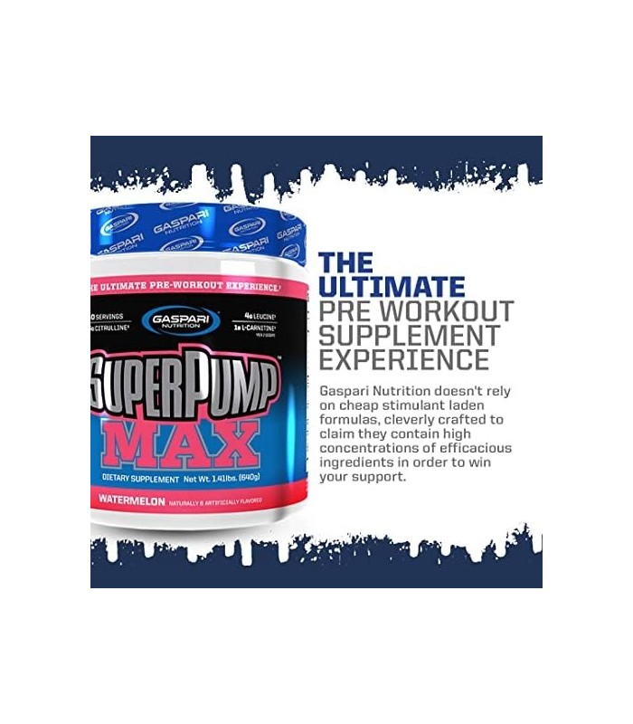 Gaspari Nutrition SuperPump MAX, o melhor pó pré-treino, pré-treino de energia sustentada, reforço de óxido nítrico, crescimento