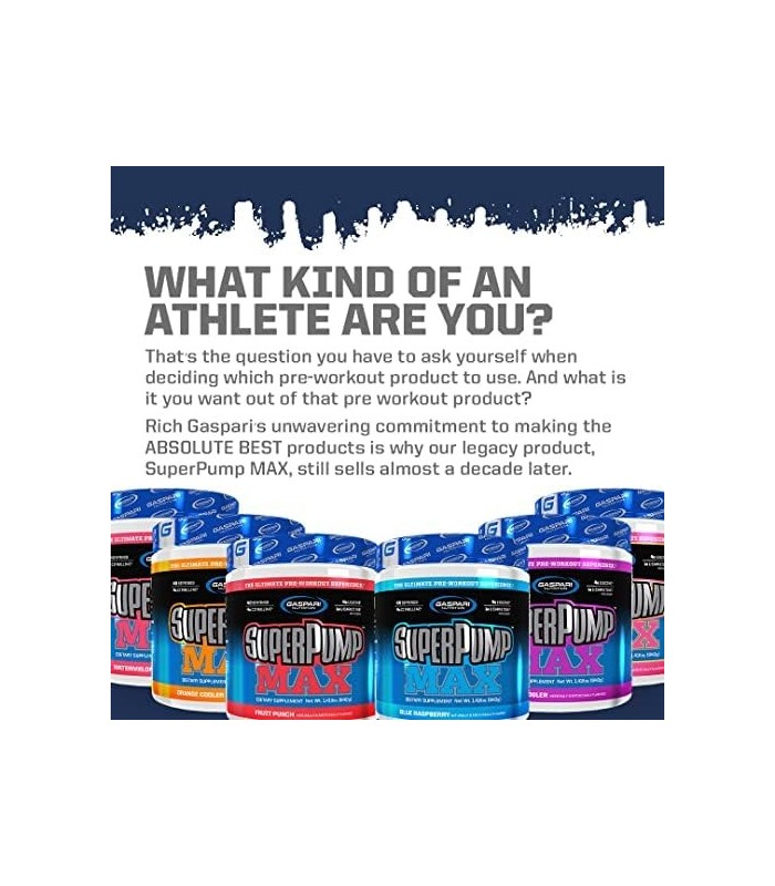 Gaspari Nutrition SuperPump MAX, o melhor pó pré-treino, pré-treino de energia sustentada, reforço de óxido nítrico, crescimento
