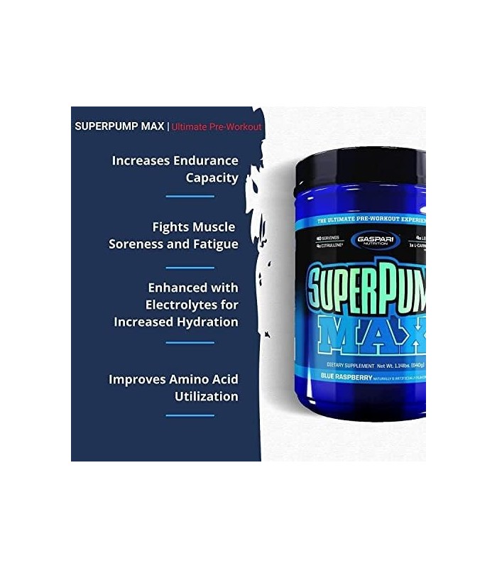 Gaspari Nutrition SuperPump MAX, o melhor pó pré-treino, pré-treino de energia sustentada, reforço de óxido nítrico, crescimento