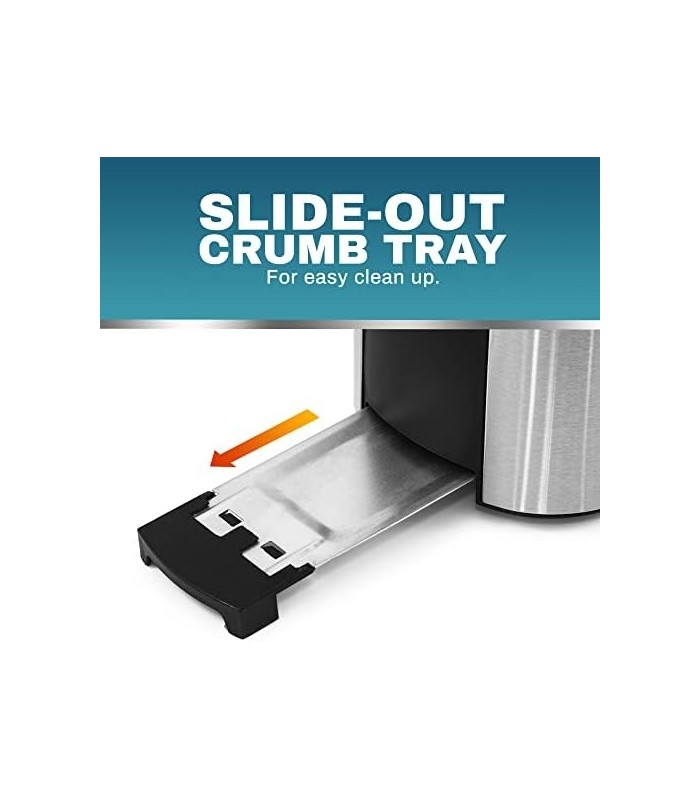 Elite Gourmet ECT4400B Torradeira de 4 fatias com slot longo, cronômetro de contagem regressiva, função de bagel, 6 configuraçõe