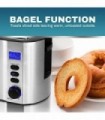 Elite Gourmet ECT4400B Torradeira de 4 fatias com slot longo, cronômetro de contagem regressiva, função de bagel, 6 configuraçõe