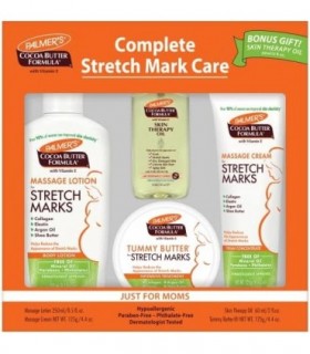 Kit completo de cuidados com a pele para estrias e gravidez com fórmula de manteiga de cacau Palmers