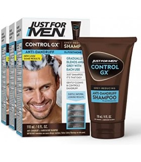 Just For Men Control GX Grey Reducing Anti-Dandruff Shampoo, Coloração gradual do cabelo, Controla a caspa com tratamento de zin