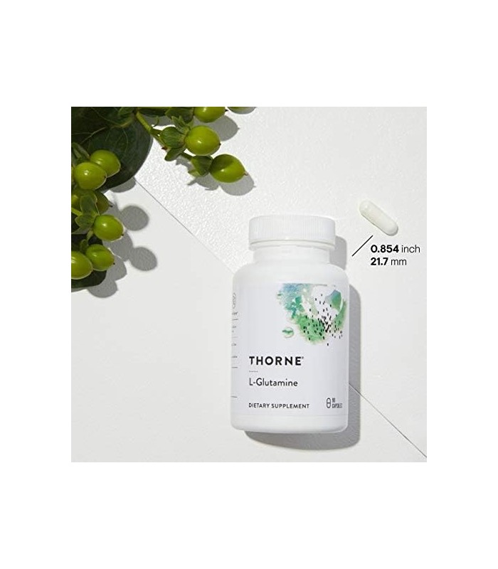 Thorne L-Glutamina - Suplemento de aminoácidos para saúde gastrointestinal e função imunológica - 90 cápsulas