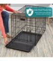 Casas MidWest para animais de estimação Caixa para cães iCrate de porta única e dupla recém-aprimorada, inclui bandeja à prova d