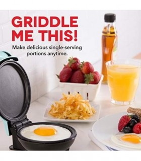 DASH Mini Maker Grelha redonda elétrica para panquecas individuais, biscoitos, ovos e outros em movimento Café da manhã, almoço