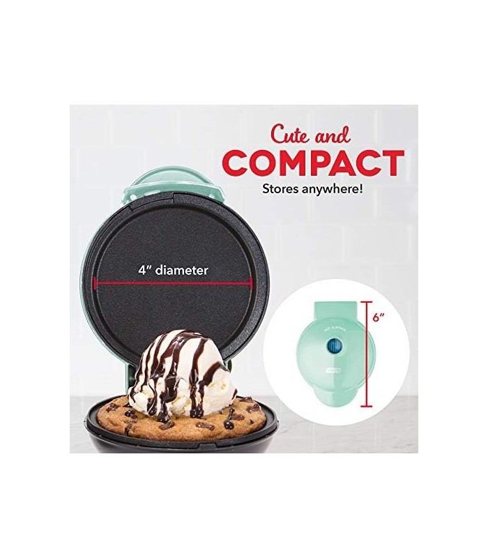 DASH Mini Maker Grelha redonda elétrica para panquecas individuais, biscoitos, ovos e outros em movimento Café da manhã, almoço